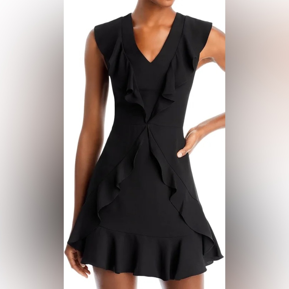 BCBG ruffled mini dress. Black size 2